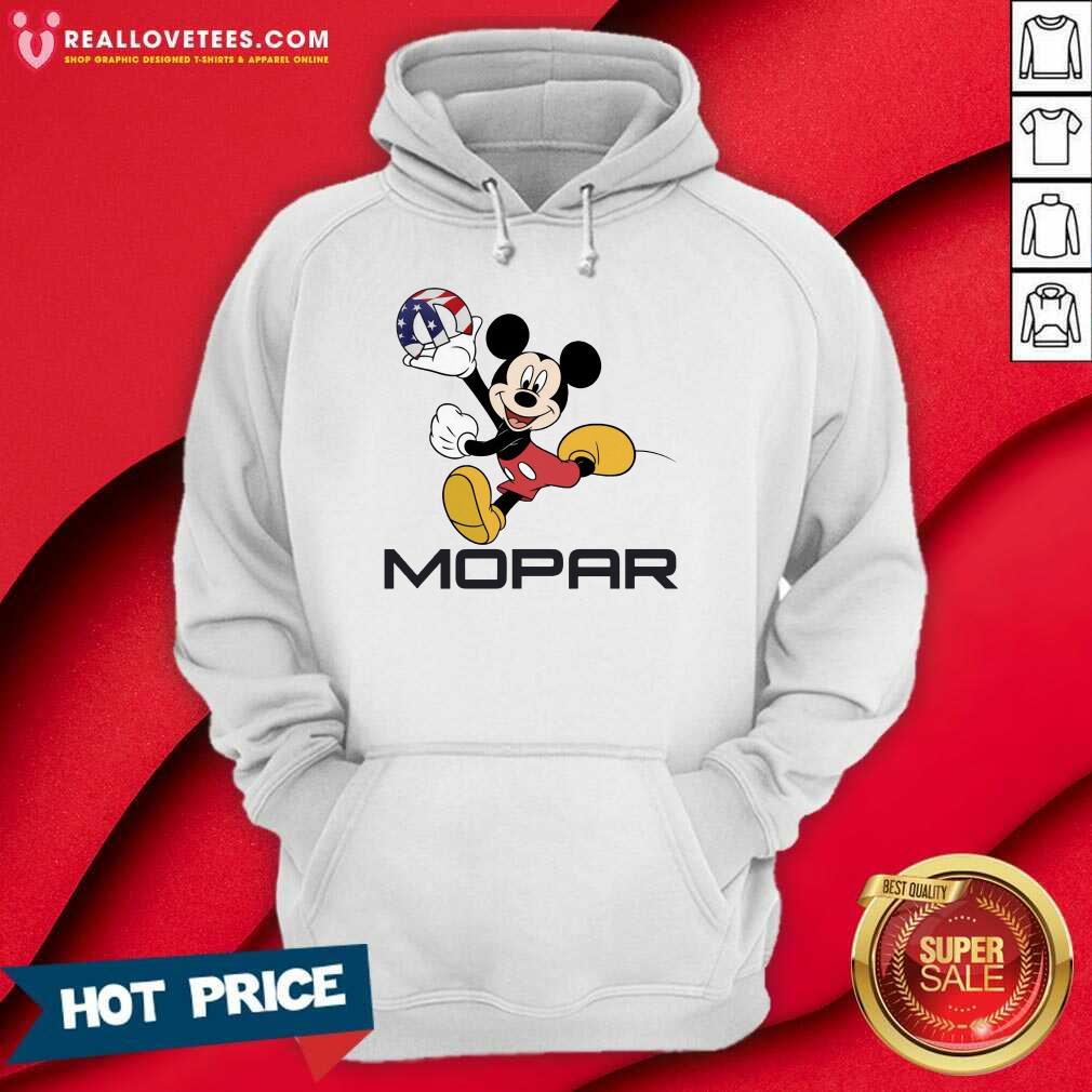 Mopar Logo And Disney Mickey Mouse Smile American Flag Shirt - Image 2