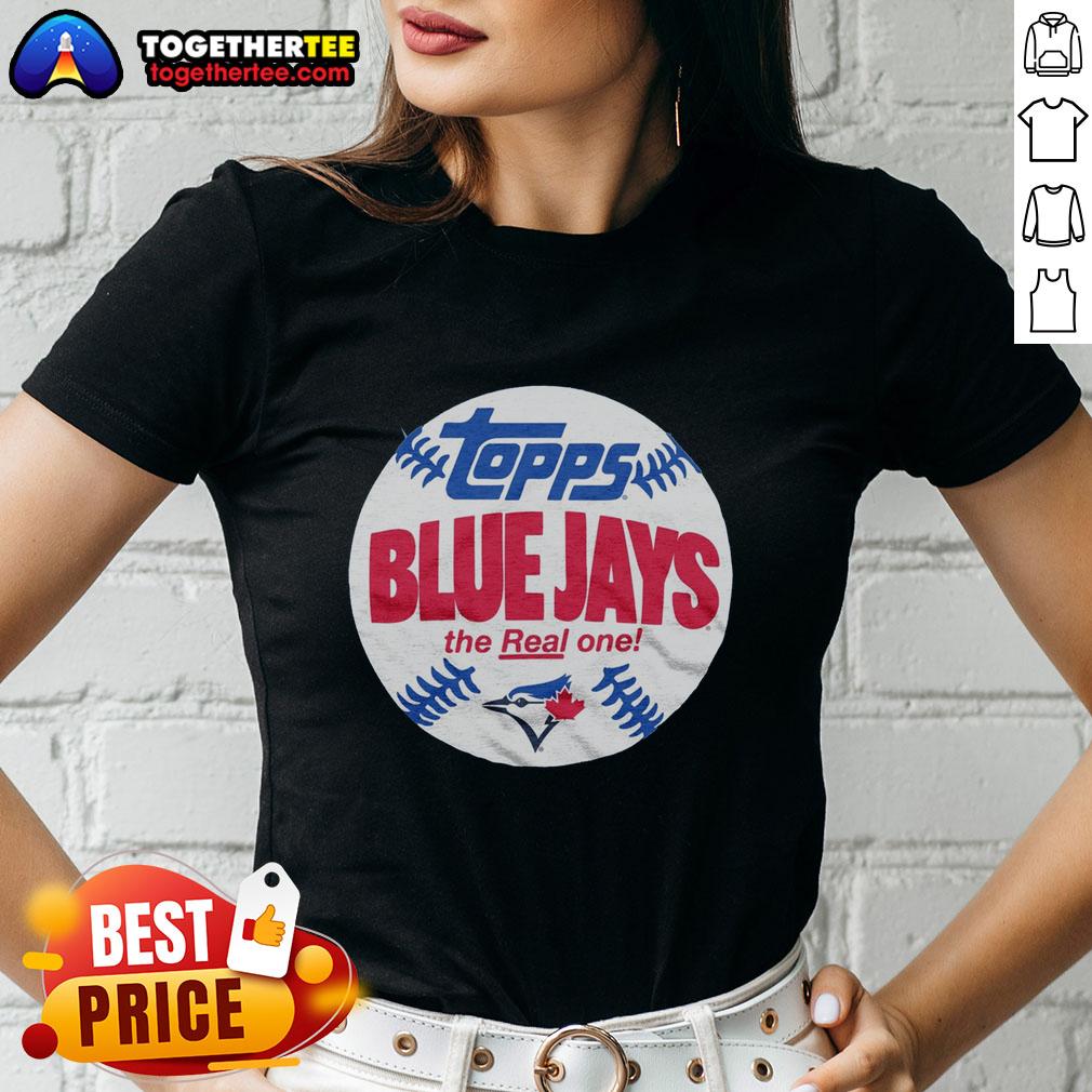 Awesome Powder Blue Toronto Blue Jays MLB X Topps Baseball The Real One T-Shirt - Image 3
