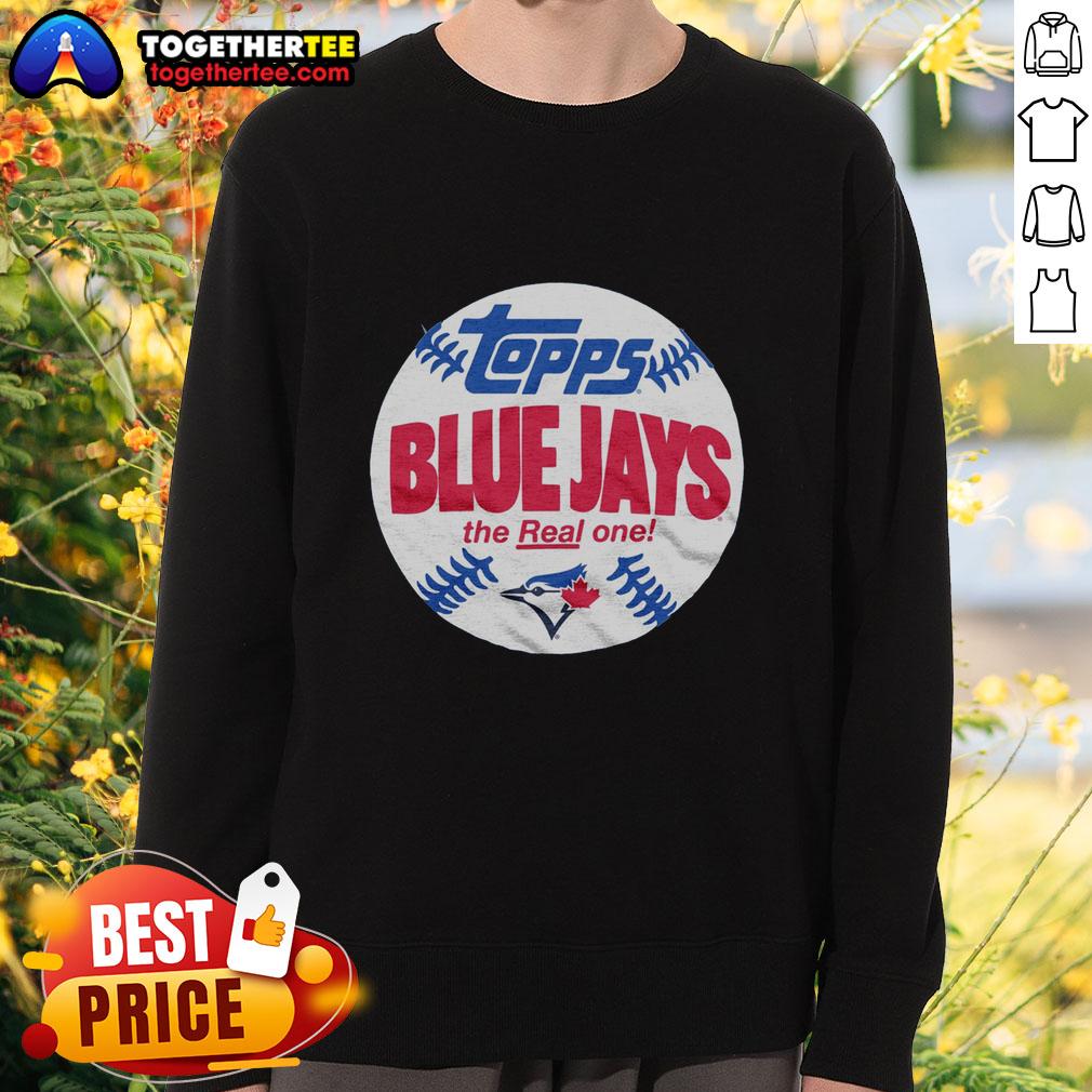 Awesome Powder Blue Toronto Blue Jays MLB X Topps Baseball The Real One T-Shirt - Image 5