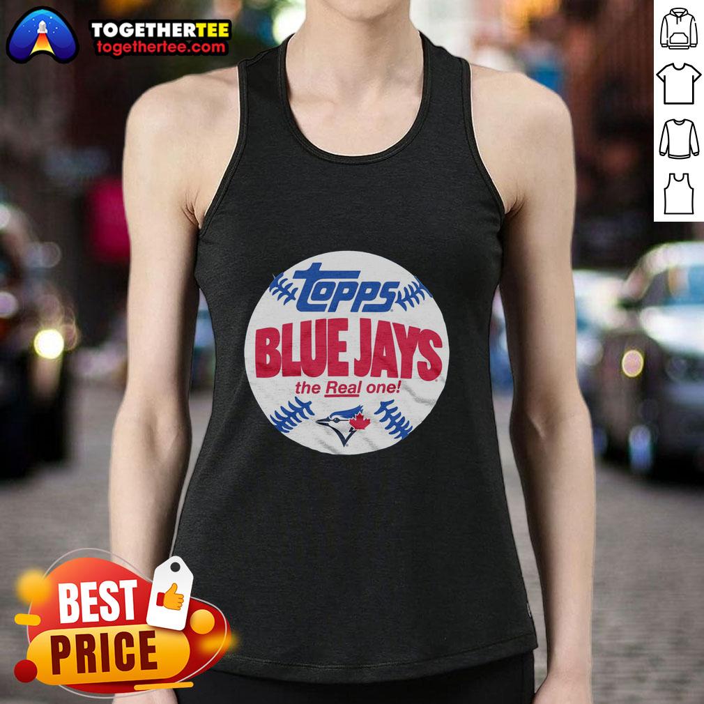 Awesome Powder Blue Toronto Blue Jays MLB X Topps Baseball The Real One T-Shirt - Image 4