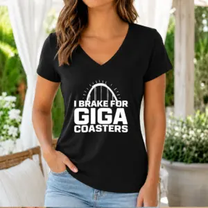 Alternative view of Pretty Giga Coaster Amusement Park Ride I Brake For Giga Coasters Roller Coaster Shirt