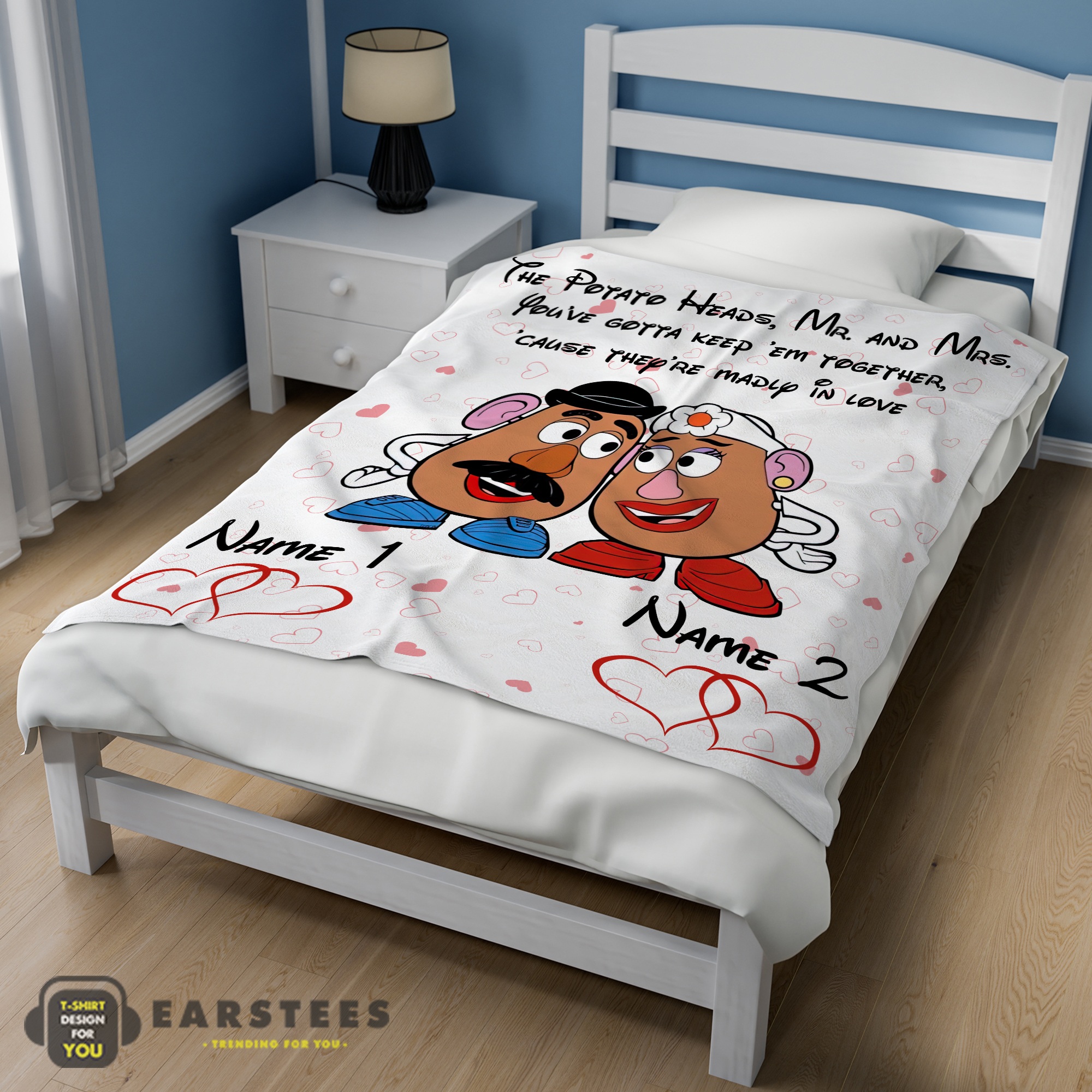Good Pixar Toy Story Mr. Potato and Ms. Potato Blanket Fleece Customized Blanket - Image 3