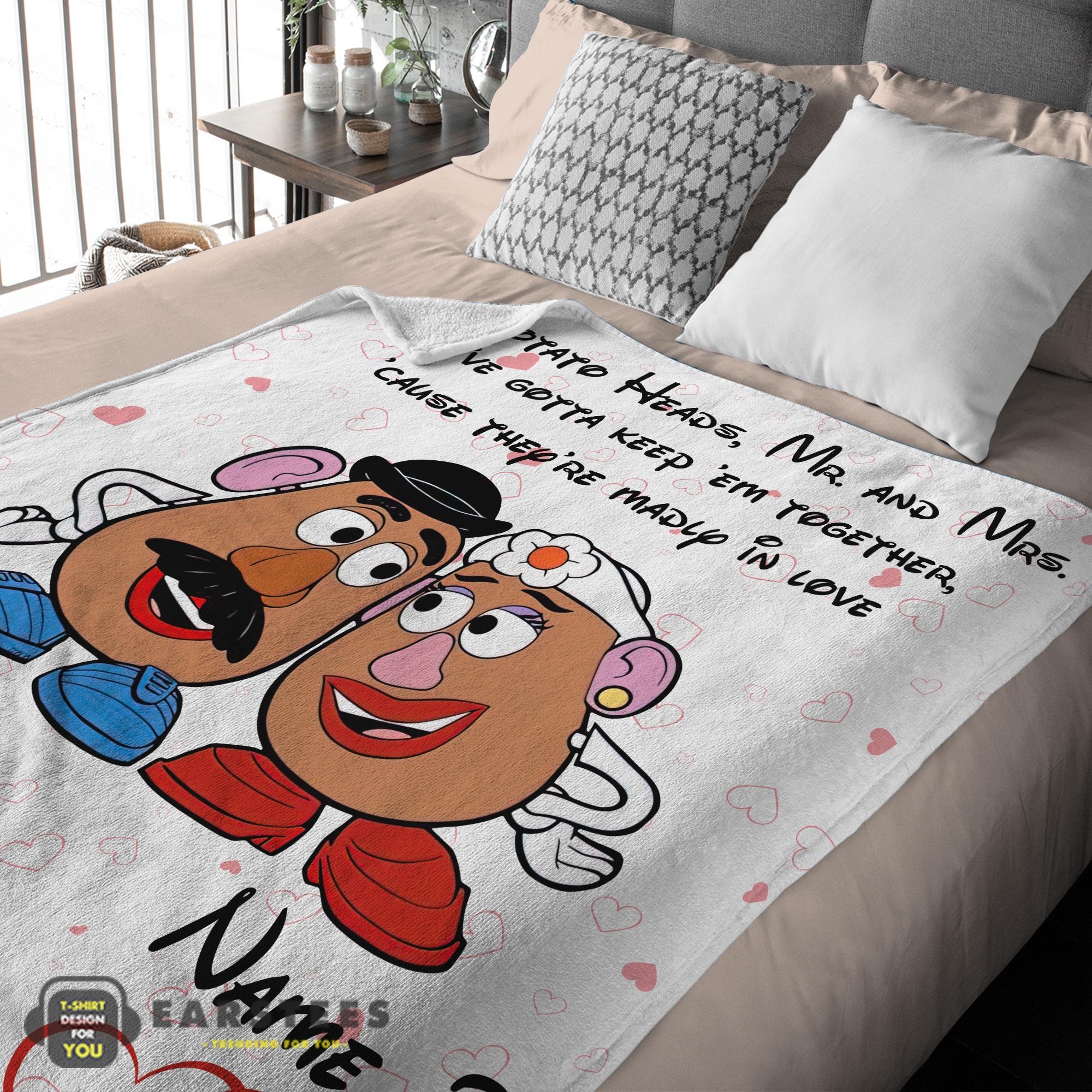 Good Pixar Toy Story Mr. Potato and Ms. Potato Blanket Fleece Customized Blanket - Image 2