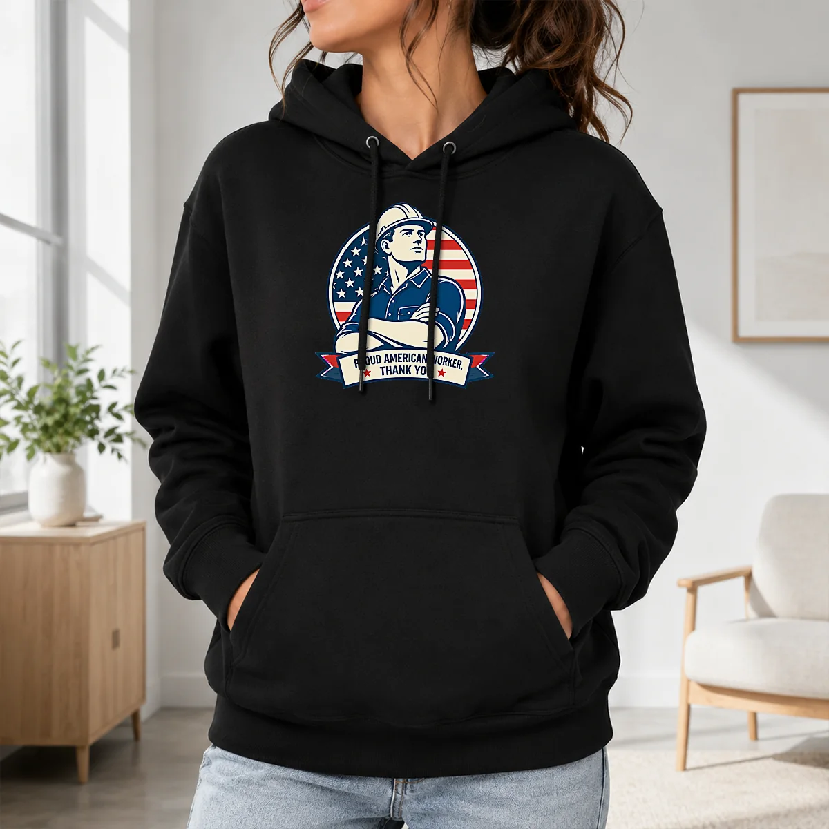 Awesome Hot Labour Day Minimalist Proud American Worker Shirt - Image 7