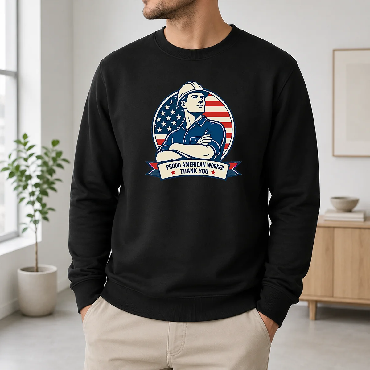 Awesome Hot Labour Day Minimalist Proud American Worker Shirt - Image 6