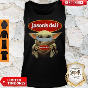 Alternative view of Awesome Baby Yoda Face Mask Jason’s Deli Shirt