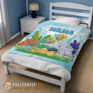 Alternative view of Top Hot Cute Elephant Safari Animal For Boys Customized Blanket