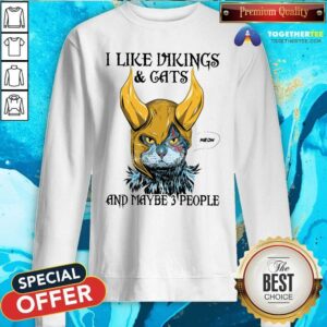 Alternative view of Cute I Like Vikings And Cats And Maybe 3 People Shirt