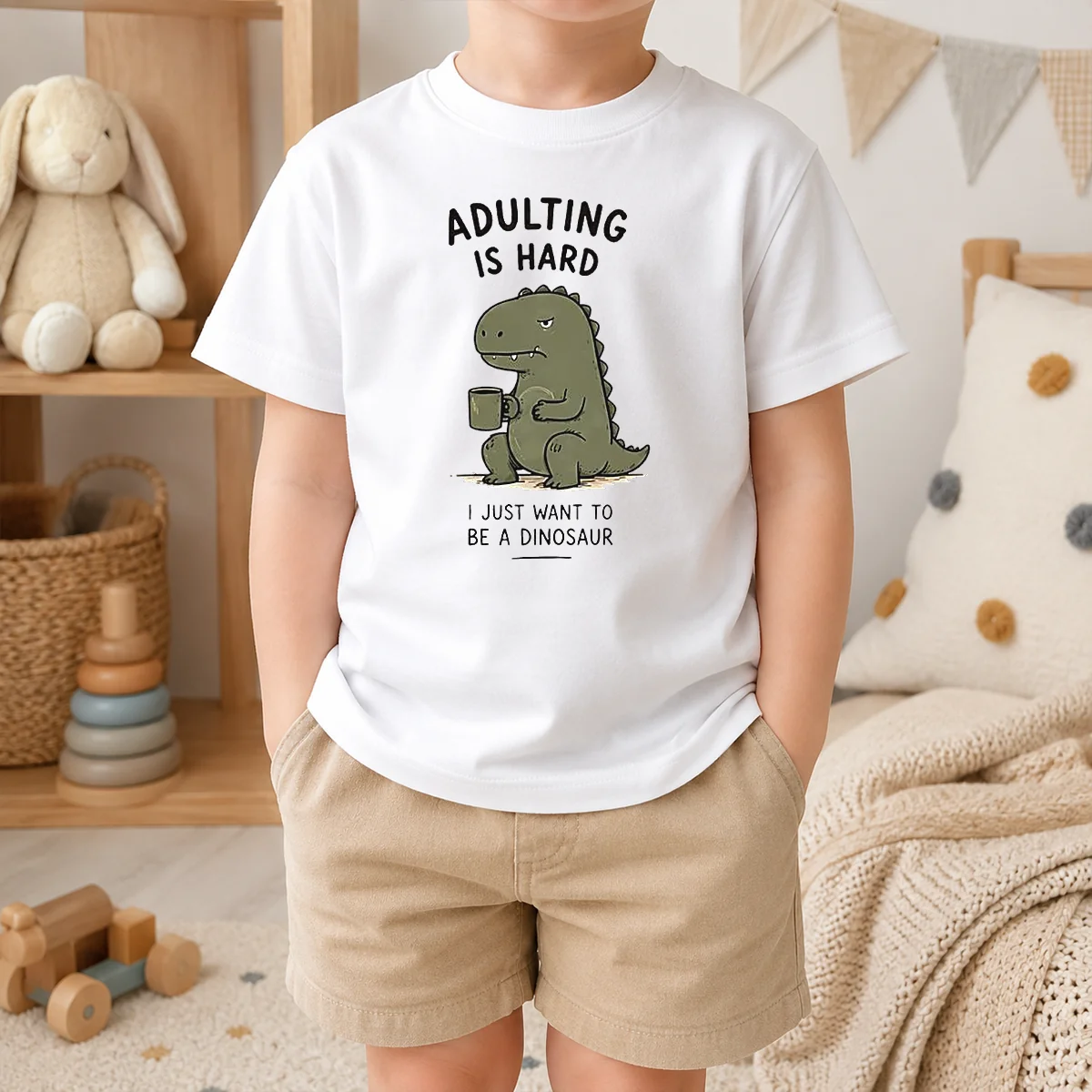 Top Adulting Is Hard I Just Want To Be A Dinosaur Shirt - Image 9