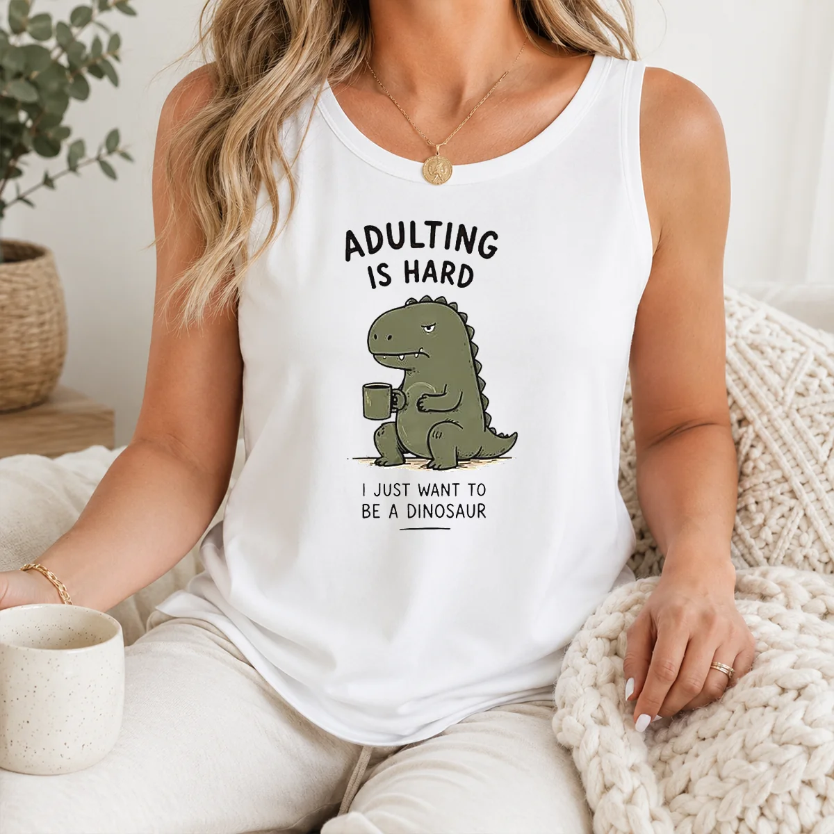 Top Adulting Is Hard I Just Want To Be A Dinosaur Shirt - Image 3