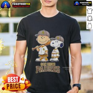 Top San Diego Padres Charlie Brown And Snoopy Baseball Cartoon Fan T-Shirt