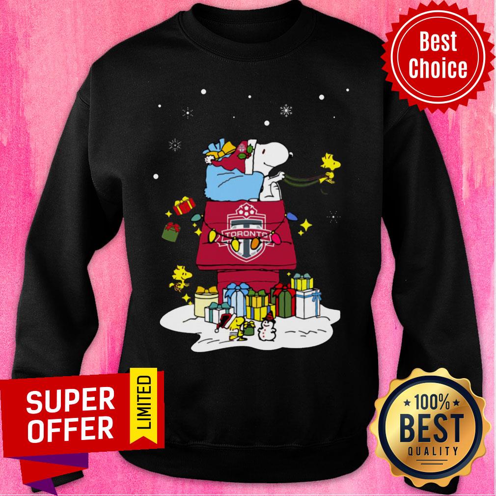 Premium FC Toronto Santa Snoopy Wish You A Merry Christmas Shirt - Image 5