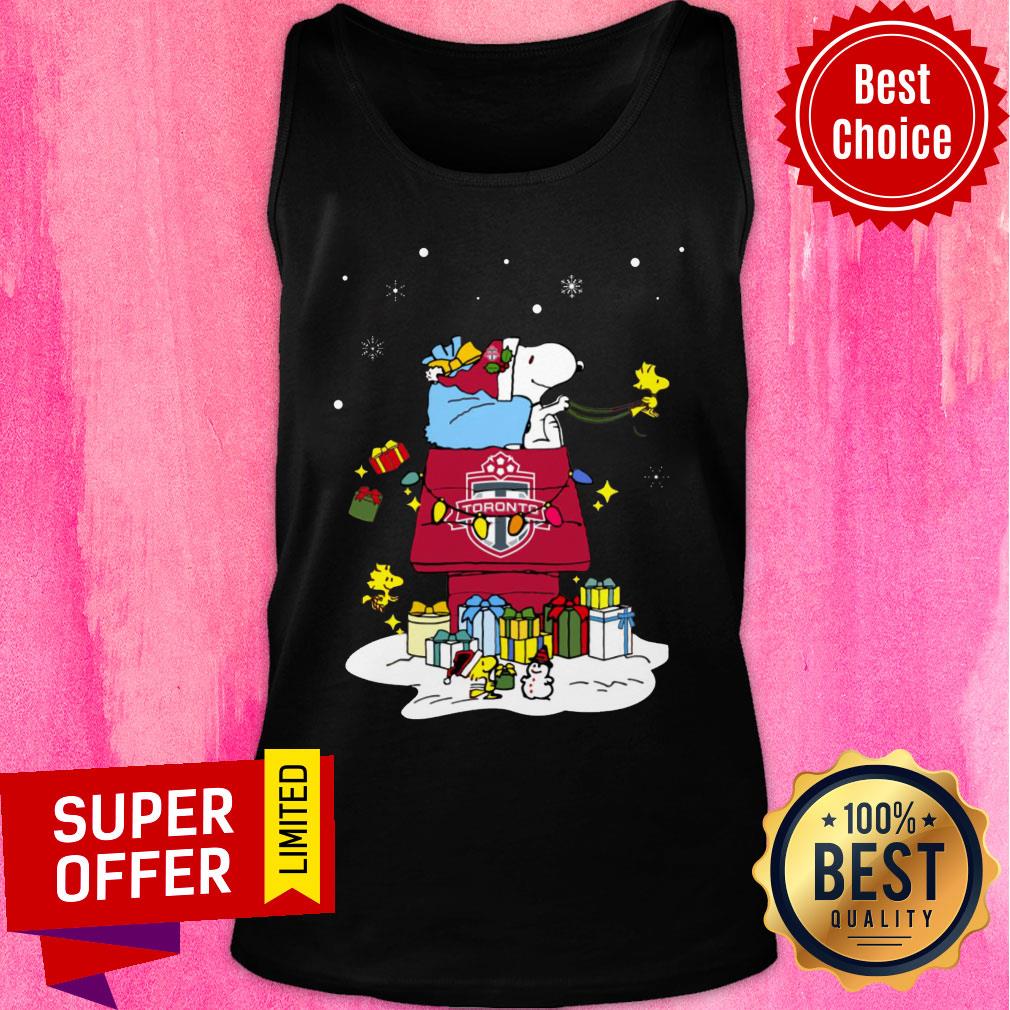 Premium FC Toronto Santa Snoopy Wish You A Merry Christmas Shirt - Image 4