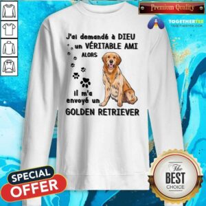 Alternative view of Cool Jai Demande A Dieu Golden Retriever Shirt