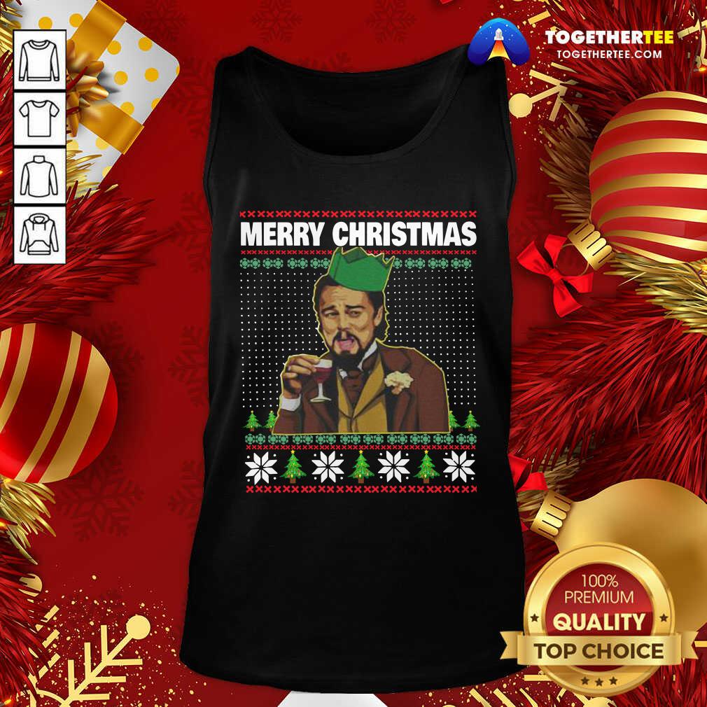 Pretty Leo Laughing Dank Meme Ugly Merry Christmas Shirt - Image 3