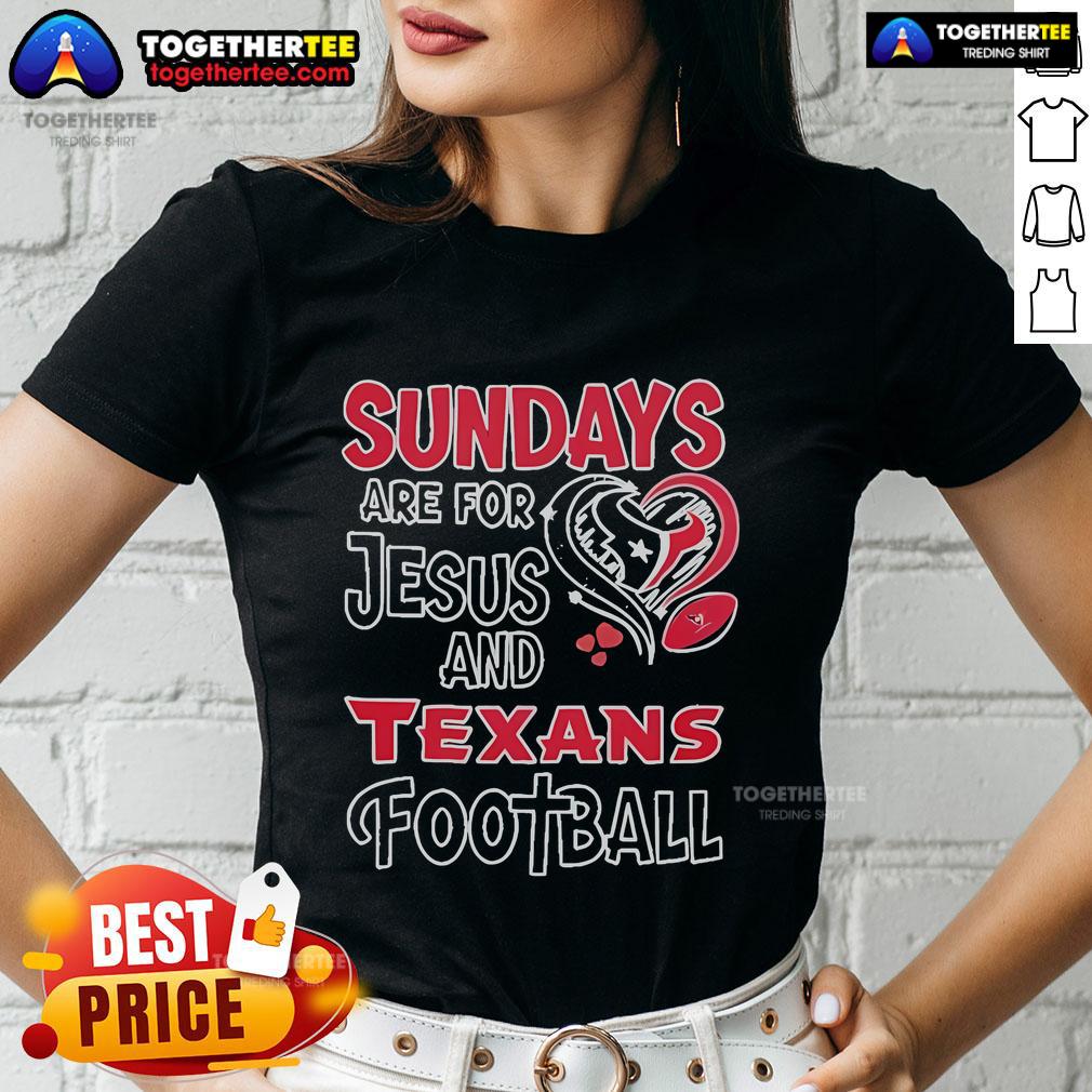 Official Sundays Are For Jesus And Houston Texans Football Diamond T-Shirt - Image 3