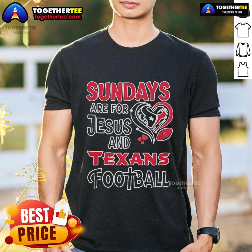 Official Sundays Are For Jesus And Houston Texans Football Diamond T-Shirt