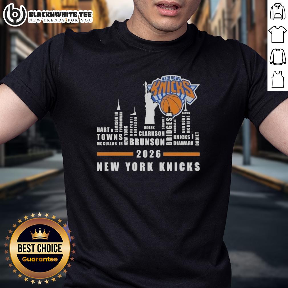 Pretty 2026 New York Knicks All Names City Skyline T-Shirt