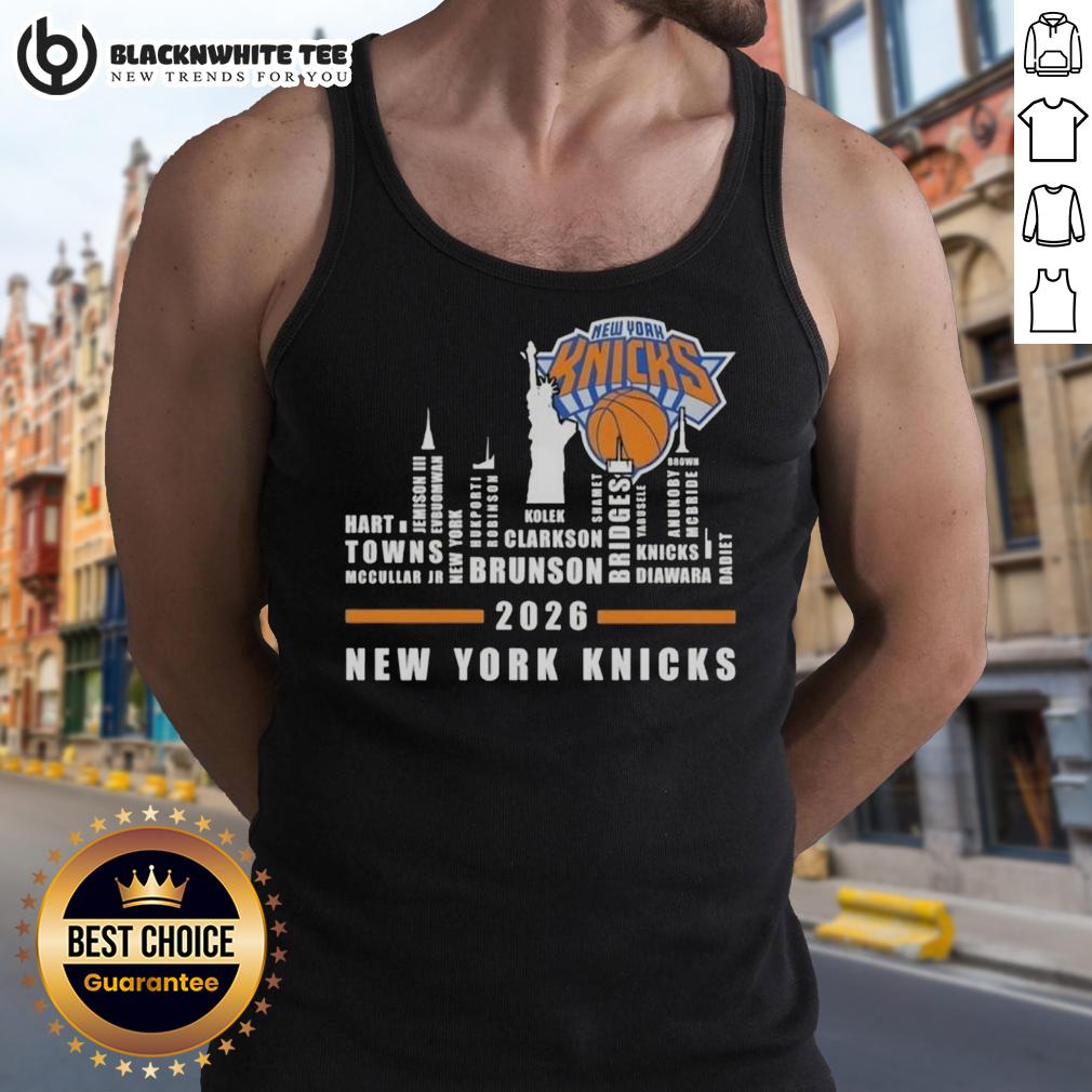 Pretty 2026 New York Knicks All Names City Skyline T-Shirt - Image 4