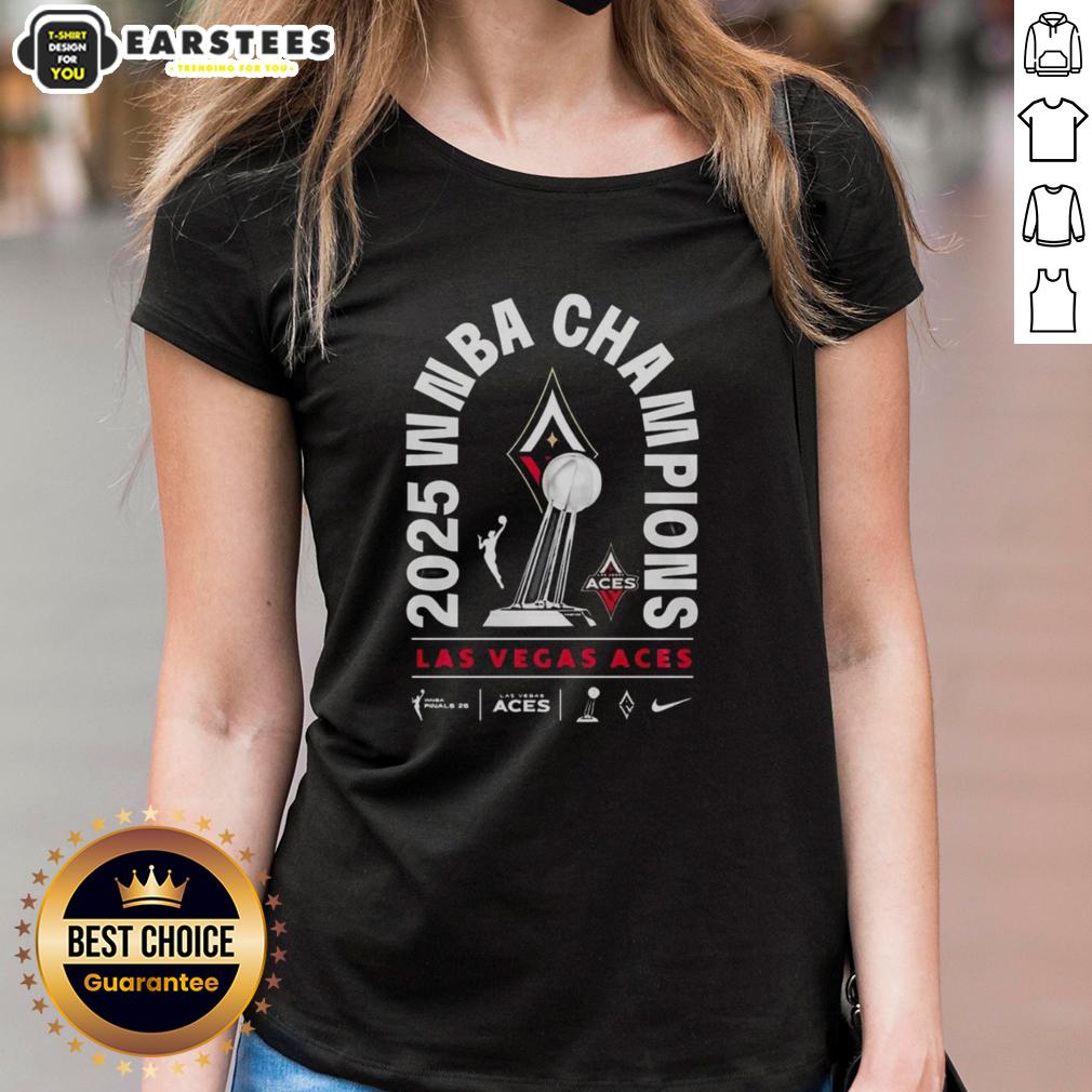 Top 2025 WNBA Champions Las Vegas Aces Trophy T-Shirt - Image 3