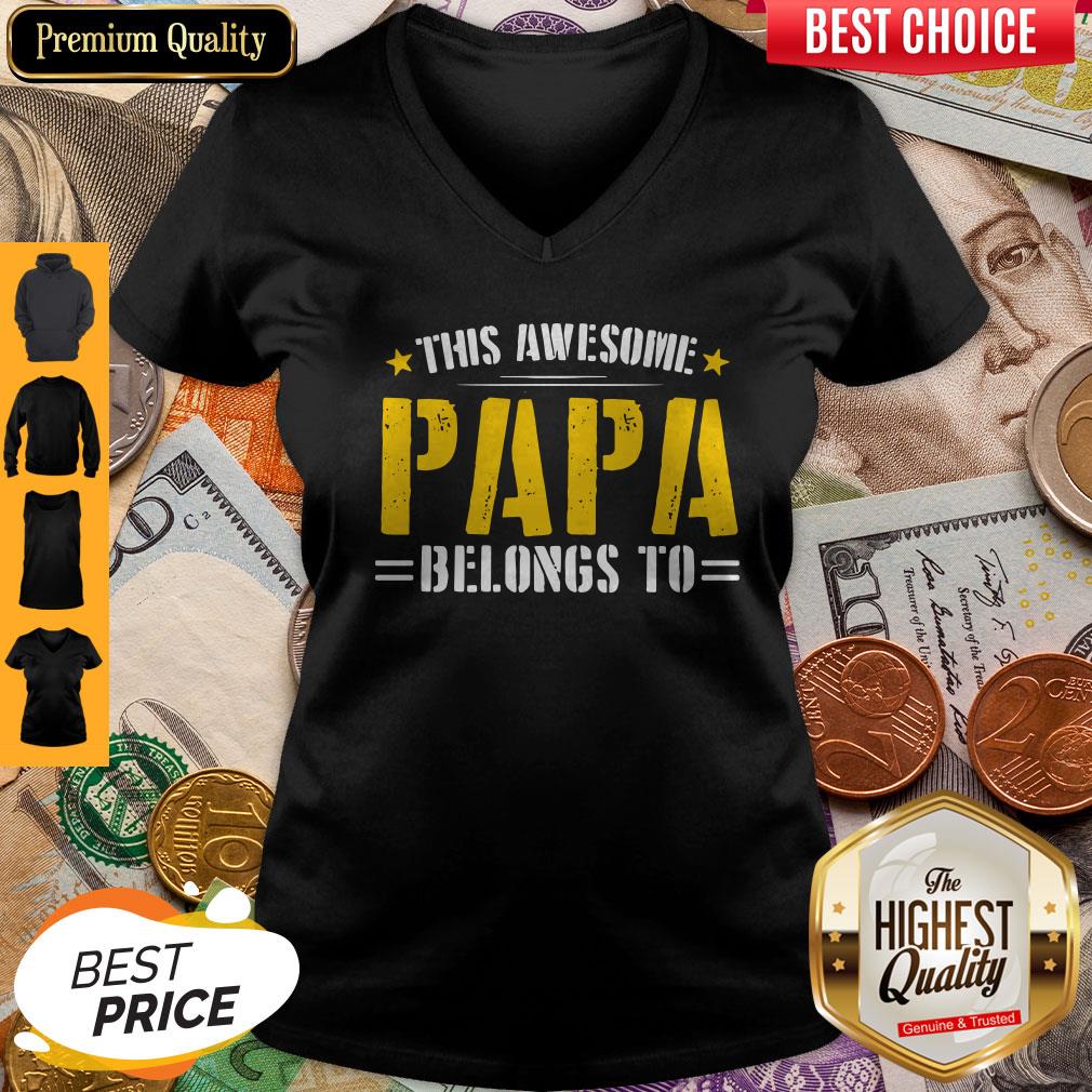 This Awesome Papa Belongs To Shirt - Image 2