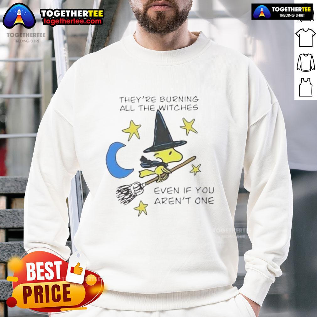 Top Woodstock Witch They're Burning All The Witches Even If You Aren't One Halloween T-Shirt - Image 5