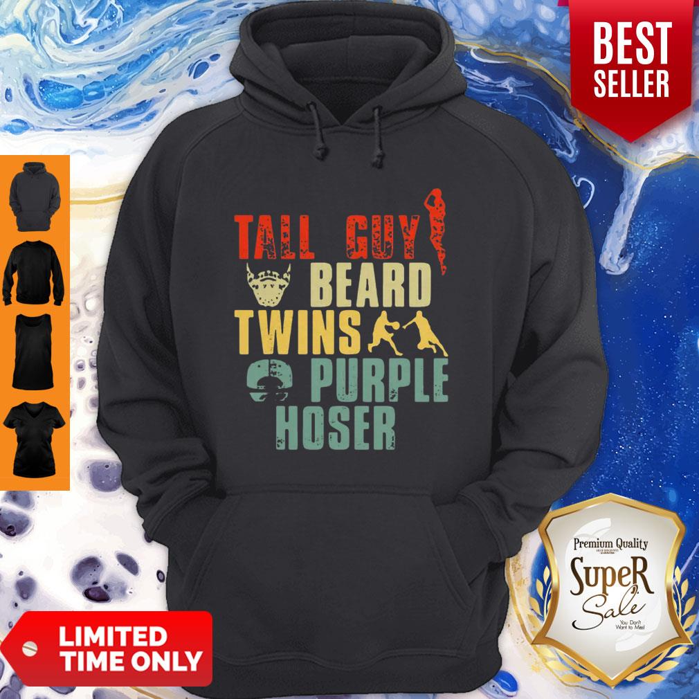 Tall Guy Beard Twins Purple Hoser Shirt - Image 5