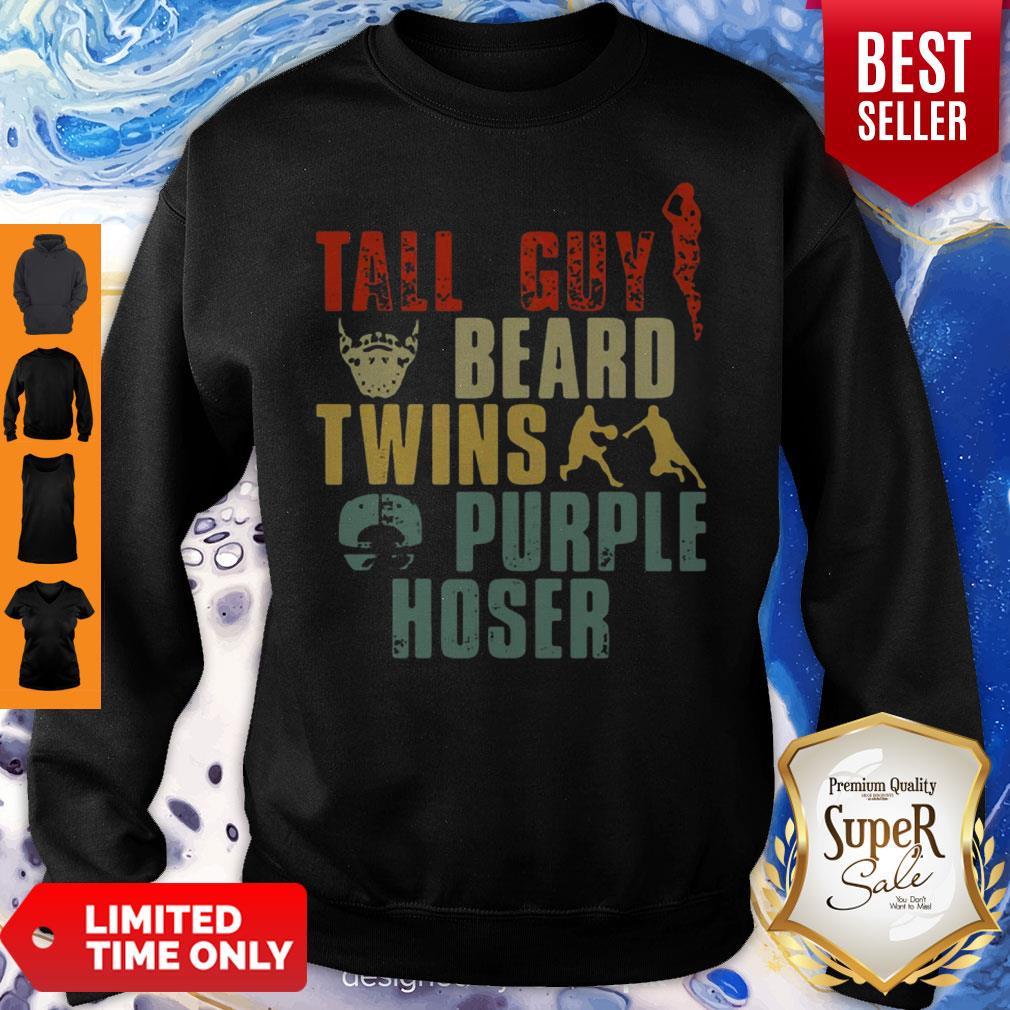 Tall Guy Beard Twins Purple Hoser Shirt - Image 4