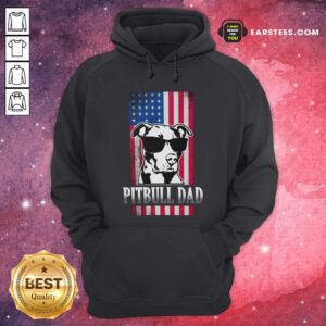 Alternative view of Funny Pitbull Dad American Flag Shirt