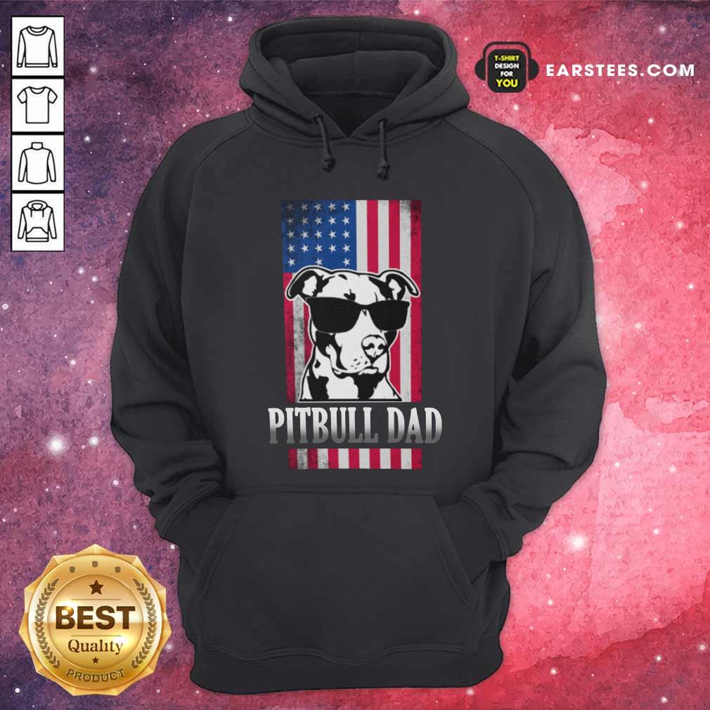 Funny Pitbull Dad American Flag Shirt - Image 2