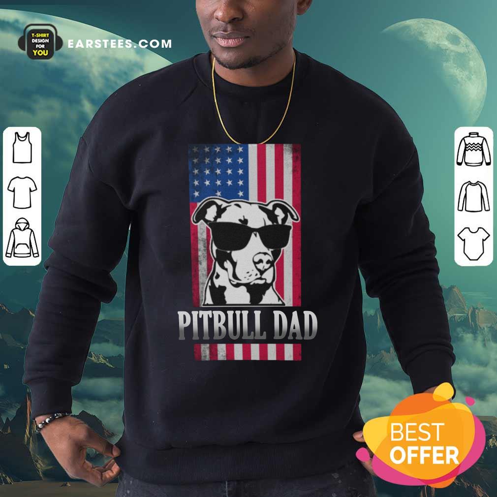 Funny Pitbull Dad American Flag Shirt - Image 5