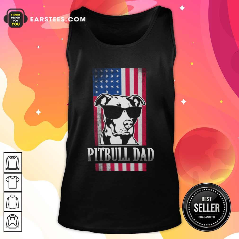 Funny Pitbull Dad American Flag Shirt - Image 4