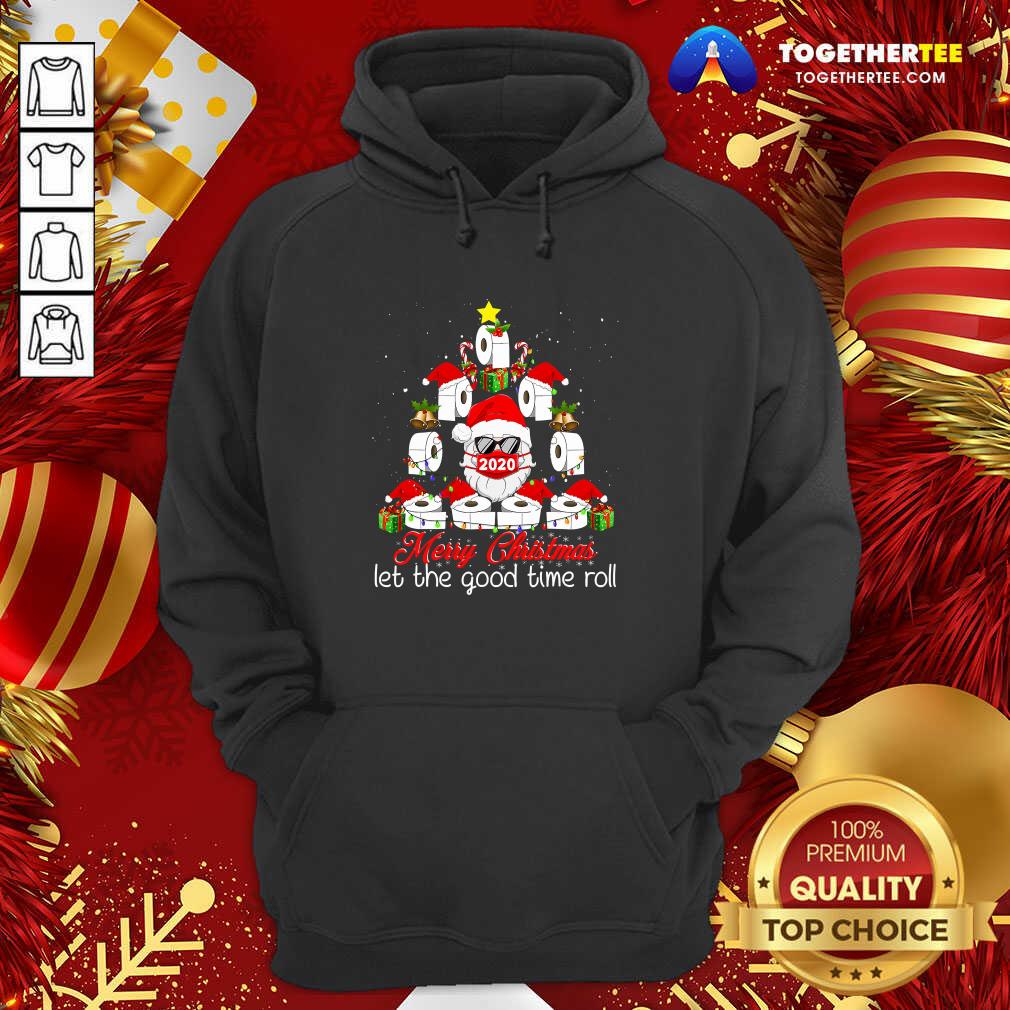 Hot Merry Christmas Let The Good Time Roll Santa Face Mask 2020 Toilet Paper Xmas Tree Shirt - Image 5