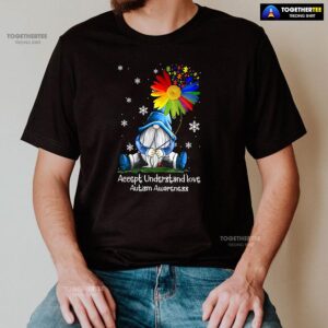 Alternative view of Accept Understand Love Autism Awareness Dwarf Flower T-Shirt