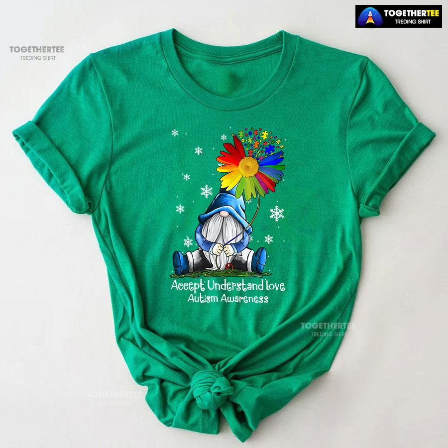 Accept Understand Love Autism Awareness Dwarf Flower T-Shirt - Image 7