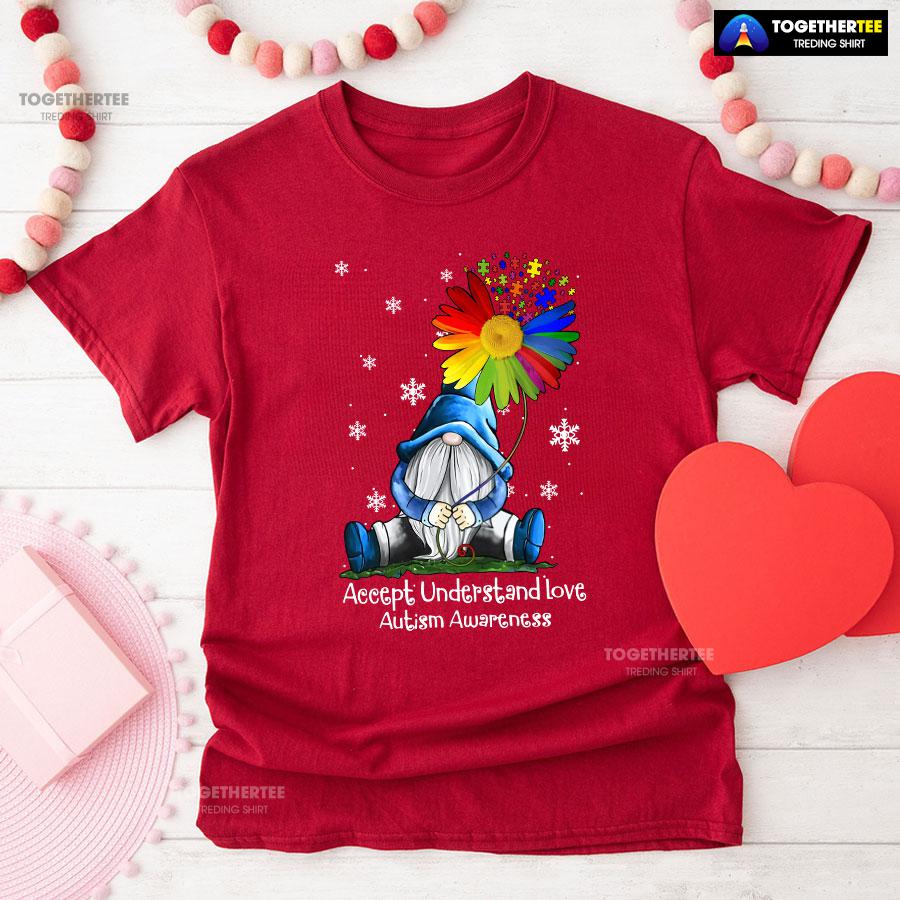 Accept Understand Love Autism Awareness Dwarf Flower T-Shirt - Image 8