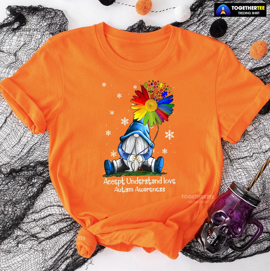 Accept Understand Love Autism Awareness Dwarf Flower T-Shirt - Image 9