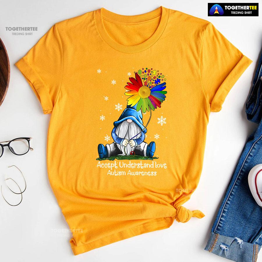 Accept Understand Love Autism Awareness Dwarf Flower T-Shirt - Image 10