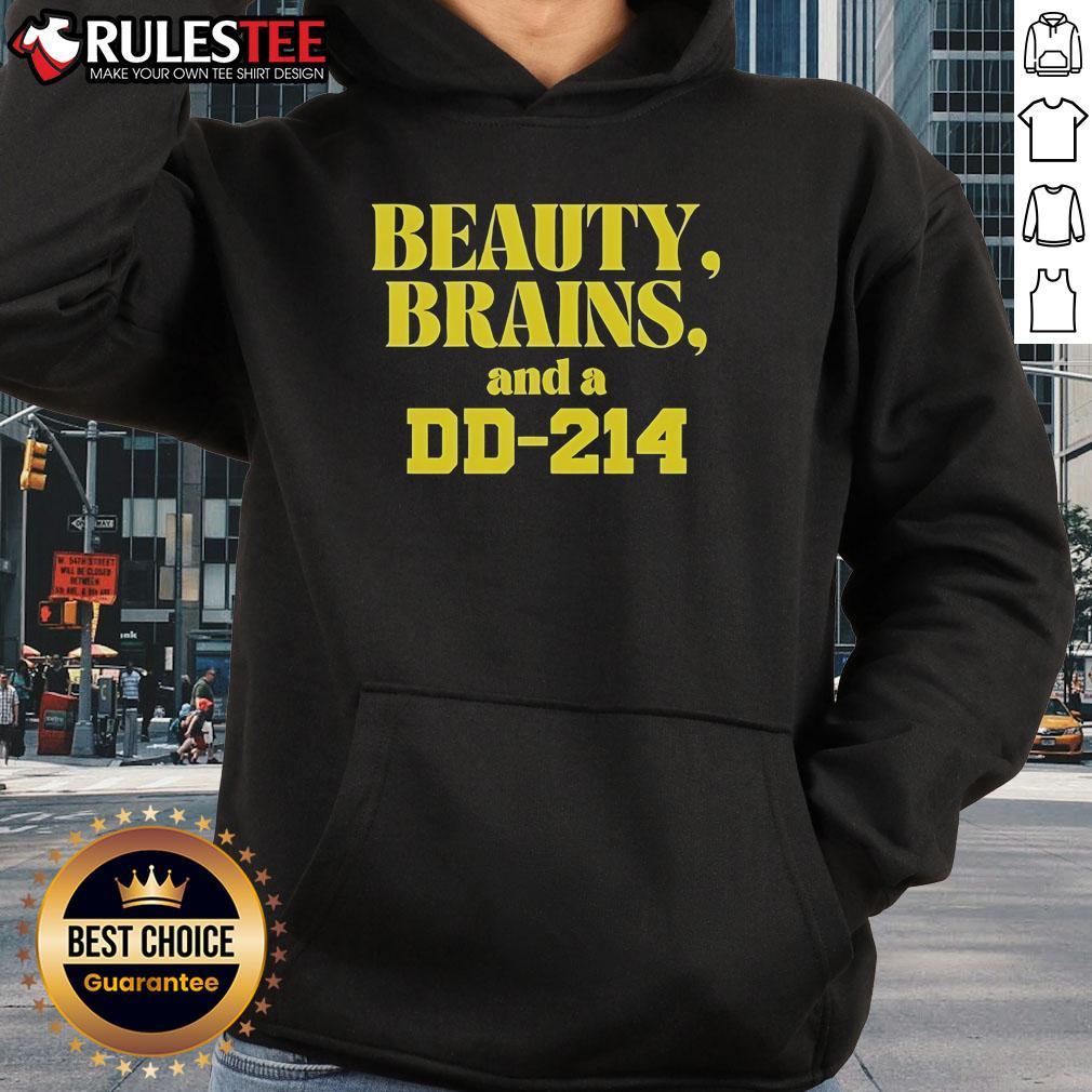 Top Beauty Brains And A DD-214 T-Shirt - Image 2