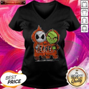 Alternative view of Great Baby Skeleton And Baby Grinch Bengals Baseball Shirt