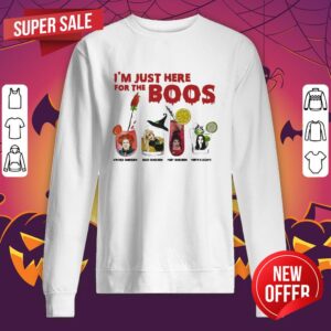 Alternative view of I’m Just Here For The Boos Winifred Sanderson Sarah Sanderson Mary Sanderson Morticia Addams Halloween Shirt