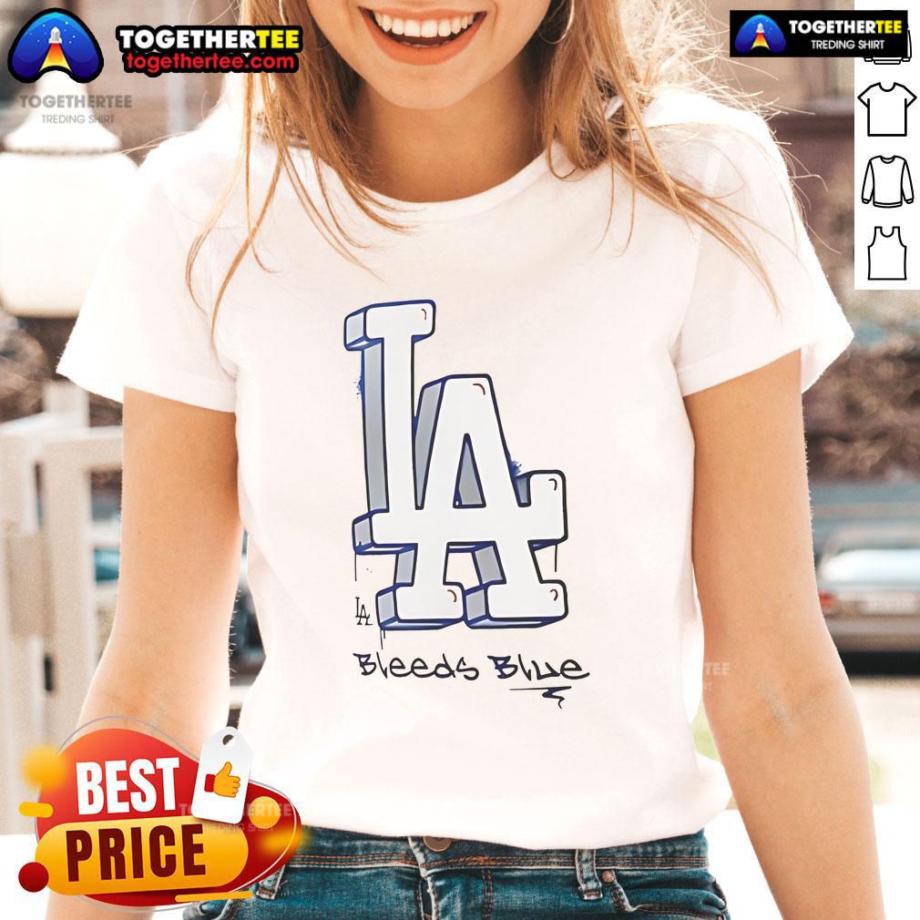 Good Los Angeles Dodgers Bleeds Blue Local Hometown T-Shirt - Image 3
