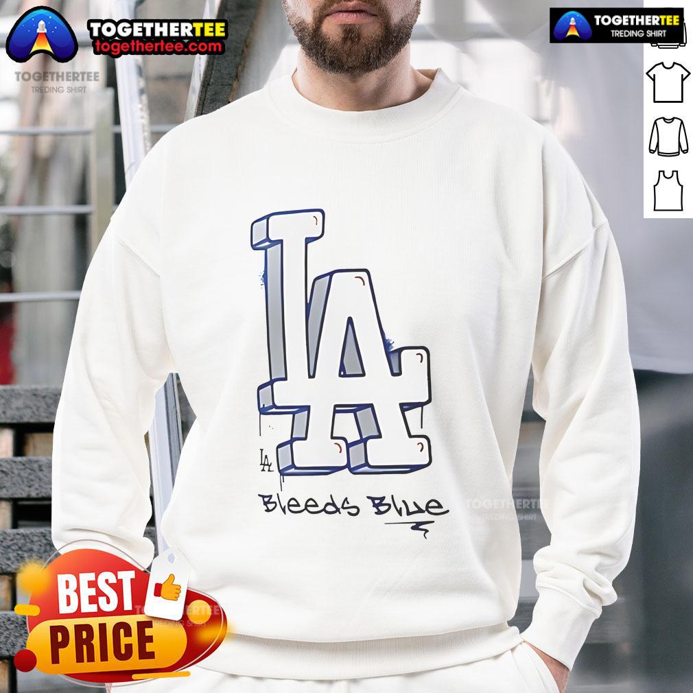 Good Los Angeles Dodgers Bleeds Blue Local Hometown T-Shirt - Image 5