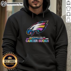 Alternative view of Good Philadelphia Eagles Football Whatever Color Cancer Sucks Logo Colors T-Shirt