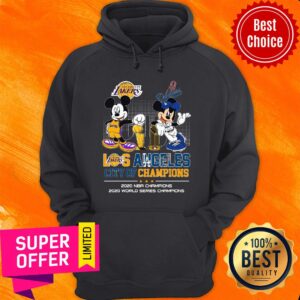 Alternative view of Mickey Mouse Los Angeles City Of Champions 2020 NBA Champions 2020 World Series Champions Shirt
