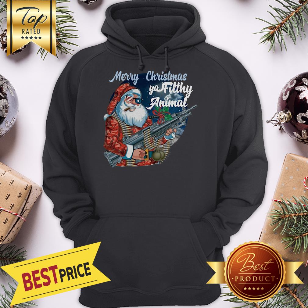 Official Santa Claus Merry Christmas Ya Filthy Animal Shirt - Image 5
