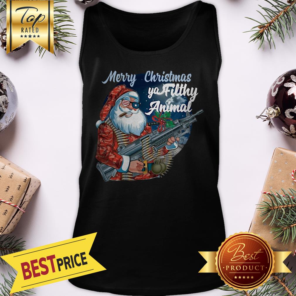 Official Santa Claus Merry Christmas Ya Filthy Animal Shirt - Image 3