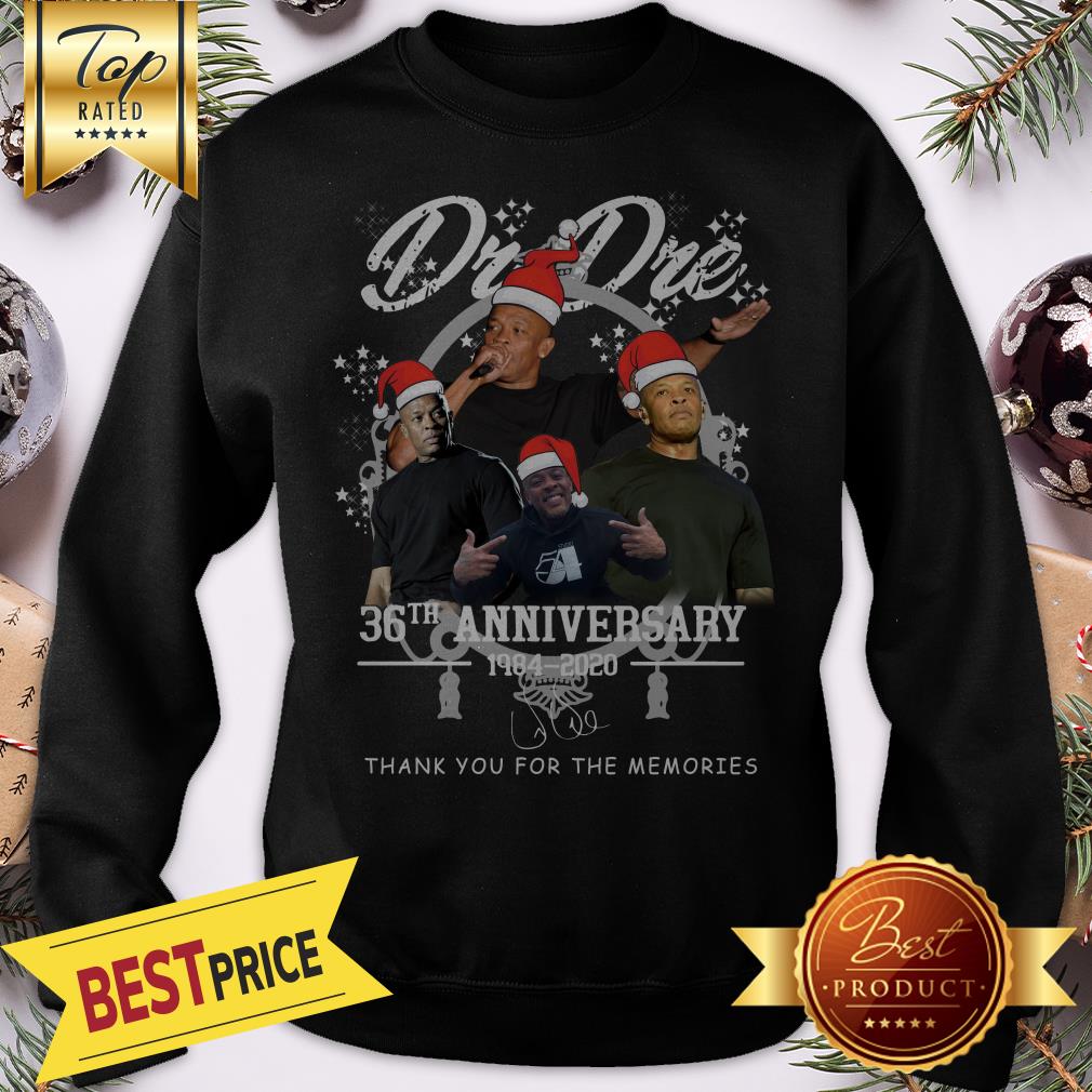 Official Santa Dr Dre 36th Anniversary 1984 2020 Signature Christmas Shirt - Image 4