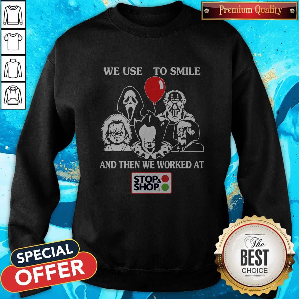 The Horror Characters Halloween We Used To Smile And Then We Worked At Stop Shop Shirt - Image 4