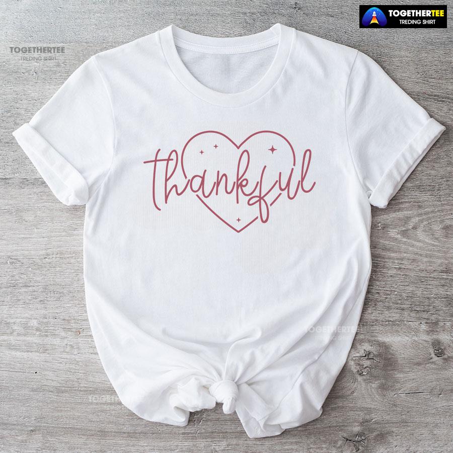 Thankful Heart Happy Thanksgiving T-Shirt - Image 4